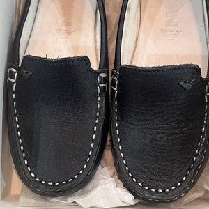 Armani Junior Navy Slip On Boys Shoes - Eur 29/ US 11.5